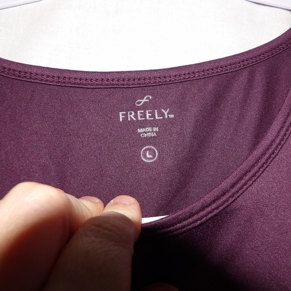 Freely Womens large purple flowy top Ruffle Sleeves - Picture 3 of 13